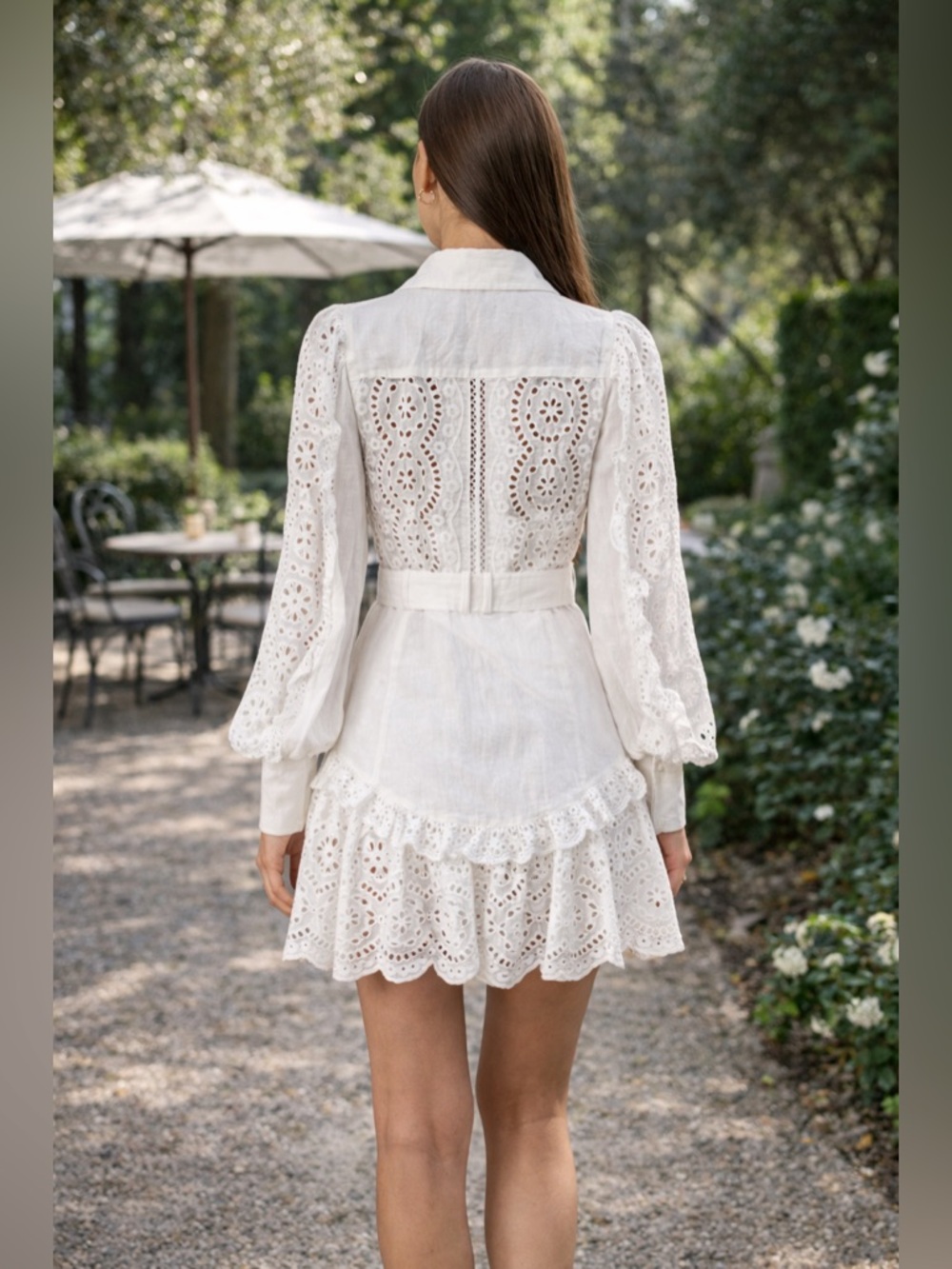 Saint Armont Lulu Broderie Mini Dress Ivory Eyelet Shirt Dress NWT S - Picture 2 of 10